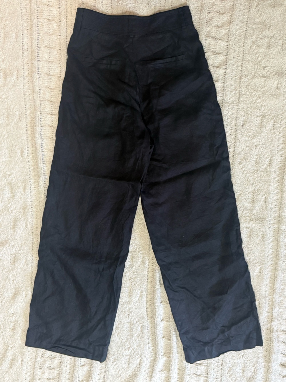Everlane The Linen Way-High Drape Pant Black 100% European Flax Linen Size 0 - Picture 9 of 16